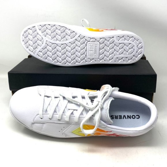 💖MEGA SALE💖Converse PRO LEATHER Low Top White Fire Women's Size 6.5 167935C - Picture 3 of 9